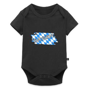 Bayern Flagge - Baby Premium Kurzarmbody - Schwarz - Vorne
