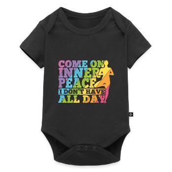 Yogalehrer Spruch Für Yogi Yoga - Baby Premium Kurzarmbody - Schwarz - Vorne