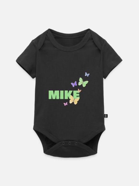 Vorname Mike - Baby Premium Kurzarmbody - Schwarz