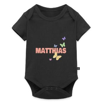 Prénom Matthias - Body à manches courtes Premium Bébé - noir - Devant