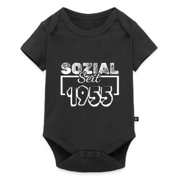 Sozial 1955 - Baby Premium Kurzarmbody - Schwarz - Vorne