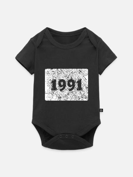 1991 1991 - Baby Premium Kurzarmbody - Schwarz