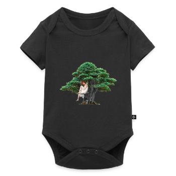 Girl, Tree, Nature, Bird, Swing, Fantasy, Flora - Baby Premium short-sleeve bodysuit - black - Front