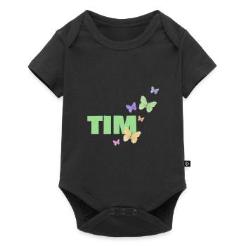 Tim - Baby Premium Kurzarmbody - Schwarz - Vorne