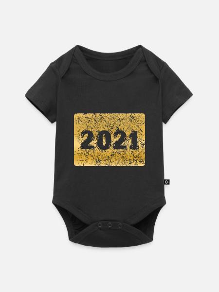 Zahl 2021 - Baby Premium Kurzarmbody - Schwarz