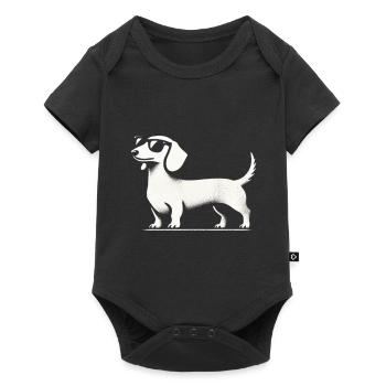 Dachshund with Sunglasses Dachshund Silhouette Dog - Baby Premium short-sleeve bodysuit - black - Front