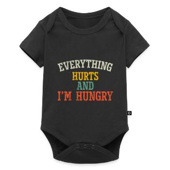 Tout me fait mal et j’ai faim Entraînement drôle - Body à manches courtes Premium Bébé - noir - Devant
