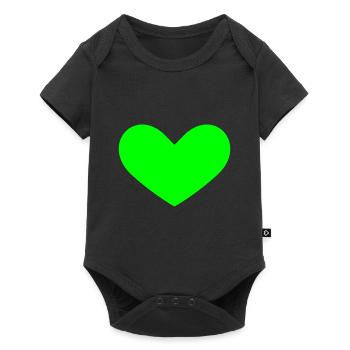 Green heart - Baby Premium short-sleeve bodysuit - black - Front