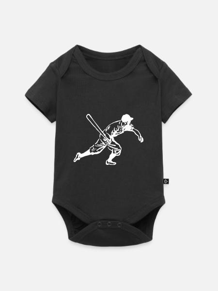 Baseball Baseballspieler Baseballspiel - Baby Premium Kurzarmbody - Schwarz