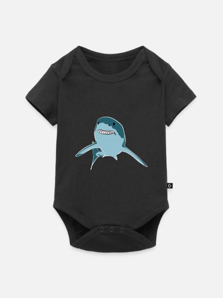 Weißer Hai - Baby Premium Kurzarmbody - Schwarz