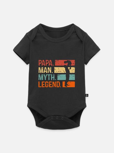 Papa Man Mythos Legende - Baby Premium Kurzarmbody - Schwarz
