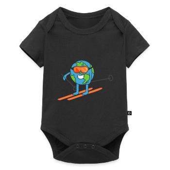 Skis de terre Ski Journée de la Terre - Body à manches courtes Premium Bébé - noir - Devant