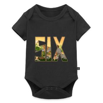 Jungle birthday zoo animal 6 years old - Baby Premium short-sleeve bodysuit - black - Front
