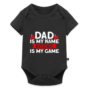 Papa est mon nom Boxer mon jeu Cadeau de boxe - Body à manches courtes Premium Bébé - noir - Devant