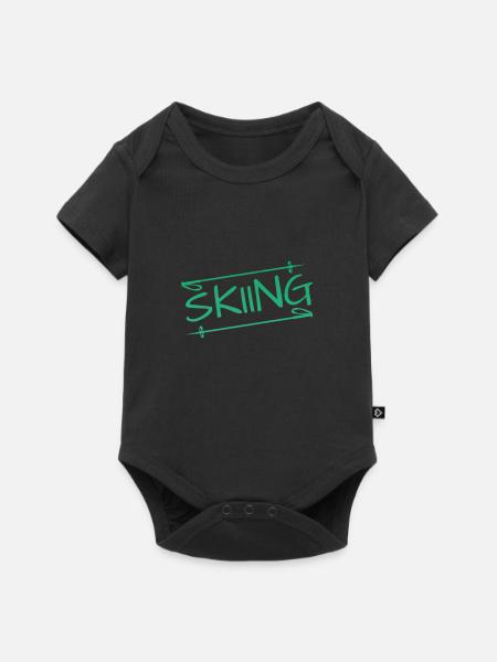 skiing - Baby Premium Kurzarmbody - Schwarz