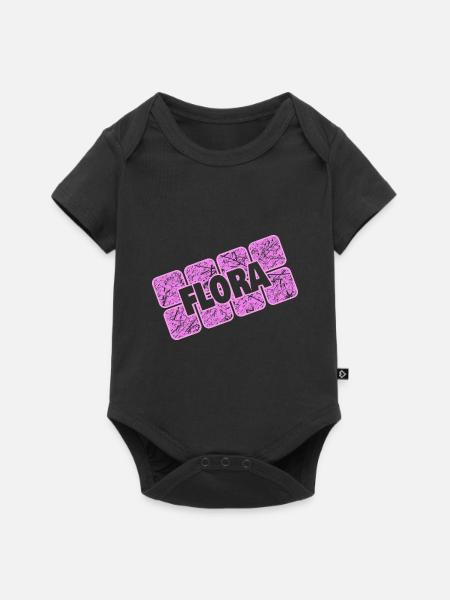 Geschenk für Flora - Baby Premium Kurzarmbody - Schwarz