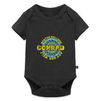 Vorname Conrad - Baby Premium Kurzarmbody - Schwarz - Vorne