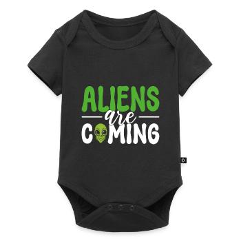 Aliens Are Coming Ufologe - Baby Premium Kurzarmbody - Schwarz - Vorne