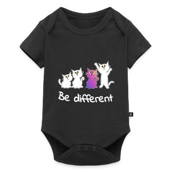 be different Lady Cat Animals Kitten Somme Trend - Baby Premium short-sleeve bodysuit - black - Front