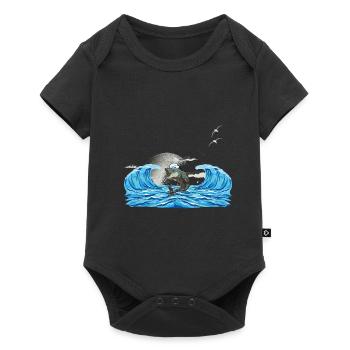 Fisch Fische Moin Meer maritim - Baby Premium Kurzarmbody - Schwarz - Vorne