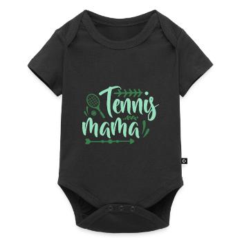 Tennis Vintage Retro Tennisspieler Sport Hobby - Baby Premium Kurzarmbody - Schwarz - Vorne