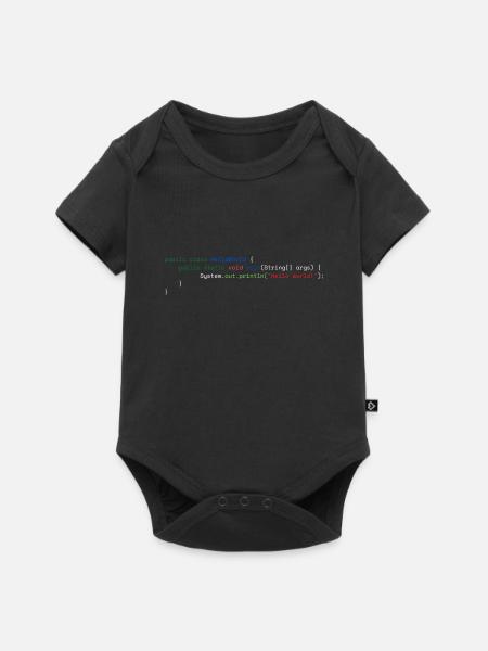 Java Hello World - Baby Premium Kurzarmbody - Schwarz