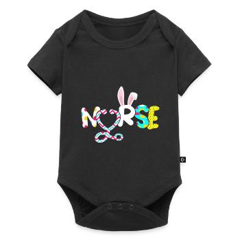 Nurse Rabbit Ear Stethoscope Happy Easter - Baby Premium short-sleeve bodysuit - black - Front