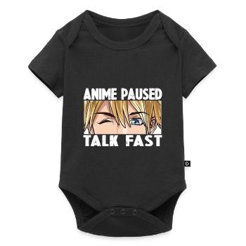 ANIME PAUSED TALK FAST - Body à manches courtes Premium Bébé - noir - Devant