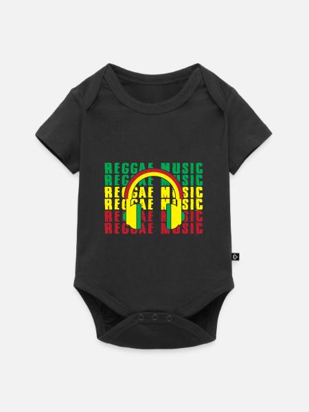 Reggae Music Rastafari Jamaïque - Body à manches courtes Premium Bébé - noir