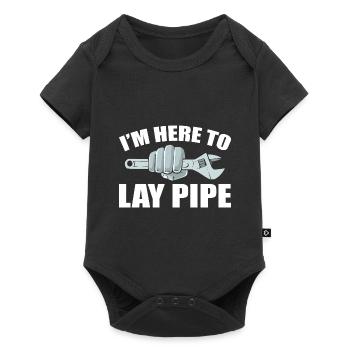 I'm Here To Lay Pipe Klempner - Baby Premium Kurzarmbody - Schwarz - Vorne