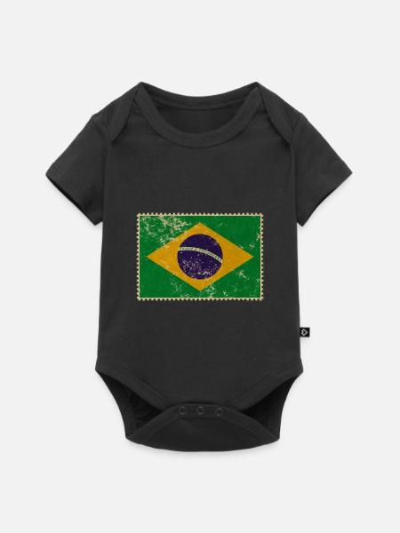 Brasilien - Baby Premium Kurzarmbody - Schwarz