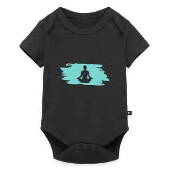 Om Yoga - Baby Premium Kurzarmbody - Schwarz - Vorne