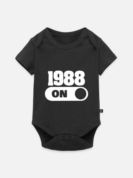 Jahr 1988 - Baby Premium Kurzarmbody - Schwarz