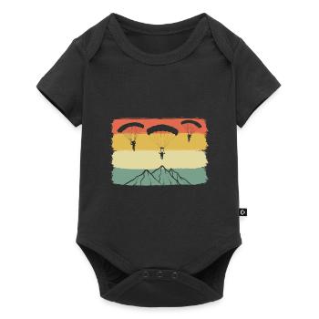 Paragliding Mountains Paraglider - Baby Premium short-sleeve bodysuit - black - Front