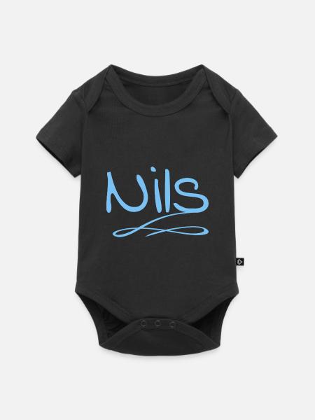 Nils als Nils - Baby Premium Kurzarmbody - Schwarz