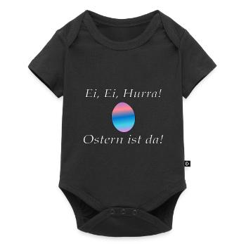 Ei, Ei, Hurra! Ostern ist da - Baby Premium Kurzarmbody - Schwarz - Vorne
