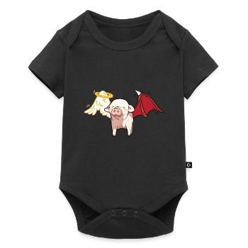 Celestial Satanic Pig Angel Devil - Baby Premium short-sleeve bodysuit - black - Front