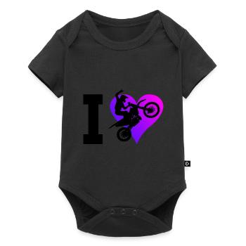 Women's Dirt Bike Dirt Biker Motocross Freestyle Moto - Baby Premium short-sleeve bodysuit - black - Front