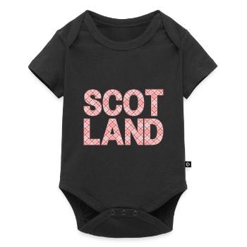 Schottland Tartan Schriftzug Dudelsack Highlands - Baby Premium Kurzarmbody - Schwarz - Vorne