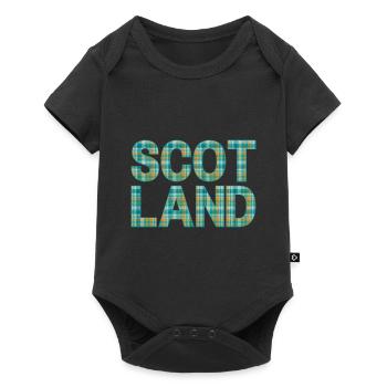 Schottland Tartan Schriftzug Dudelsack Highlands - Baby Premium Kurzarmbody - Schwarz - Vorne