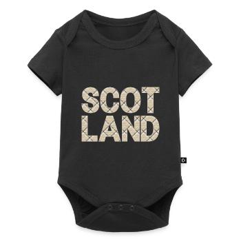 Schottland Tartan Schriftzug Dudelsack Highlands - Baby Premium Kurzarmbody - Schwarz - Vorne