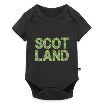 Schottland Tartan Schriftzug Dudelsack Highlands - Baby Premium Kurzarmbody - Schwarz - Vorne