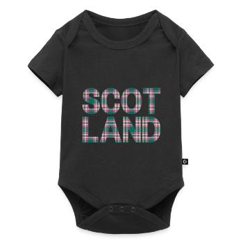 Schottland Tartan Schriftzug Dudelsack Highlands - Baby Premium Kurzarmbody - Schwarz - Vorne