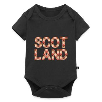 Schottland Tartan Schriftzug Dudelsack Highlands - Baby Premium Kurzarmbody - Schwarz - Vorne