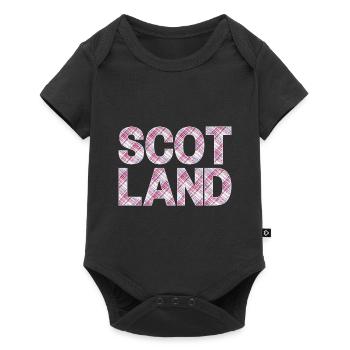 Schottland Tartan Schriftzug Dudelsack Highlands - Baby Premium Kurzarmbody - Schwarz - Vorne