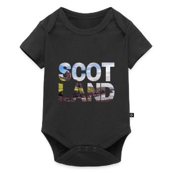 Schottland Tartan Schriftzug Dudelsack Highlands - Baby Premium Kurzarmbody - Schwarz - Vorne