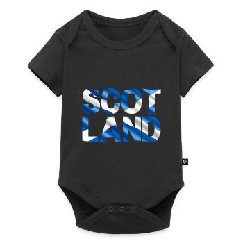 Schottland Tartan Schriftzug Dudelsack Highlands - Baby Premium Kurzarmbody - Schwarz - Vorne
