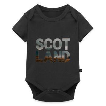 Schottland Tartan Schriftzug Dudelsack Highlands - Baby Premium Kurzarmbody - Schwarz - Vorne