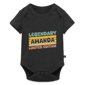 Nom : Amanda - Body à manches courtes Premium Bébé - noir - Devant