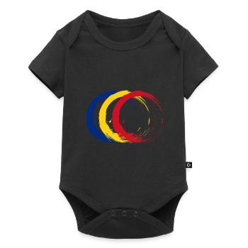 Drapeau de la Roumanie - Body à manches courtes Premium Bébé - noir - Devant